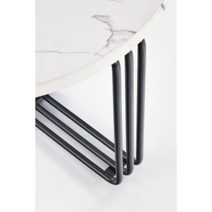 Tavolino ANTICA 41x55 cm nero/marmor decor