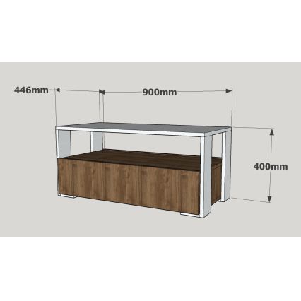 Tavolino BALINA 40x90 cm bianco