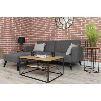 Tavolino basso BASICLOFT 40x80 cm nero/marrone