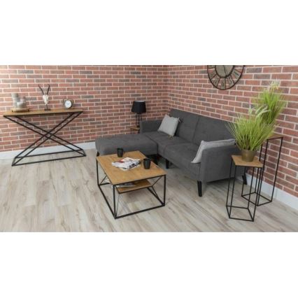 Tavolino basso BASICLOFT 40x80 cm nero/marrone