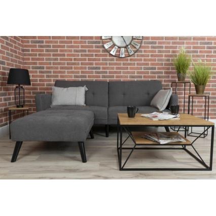 Tavolino basso BASICLOFT 40x80 cm nero/marrone