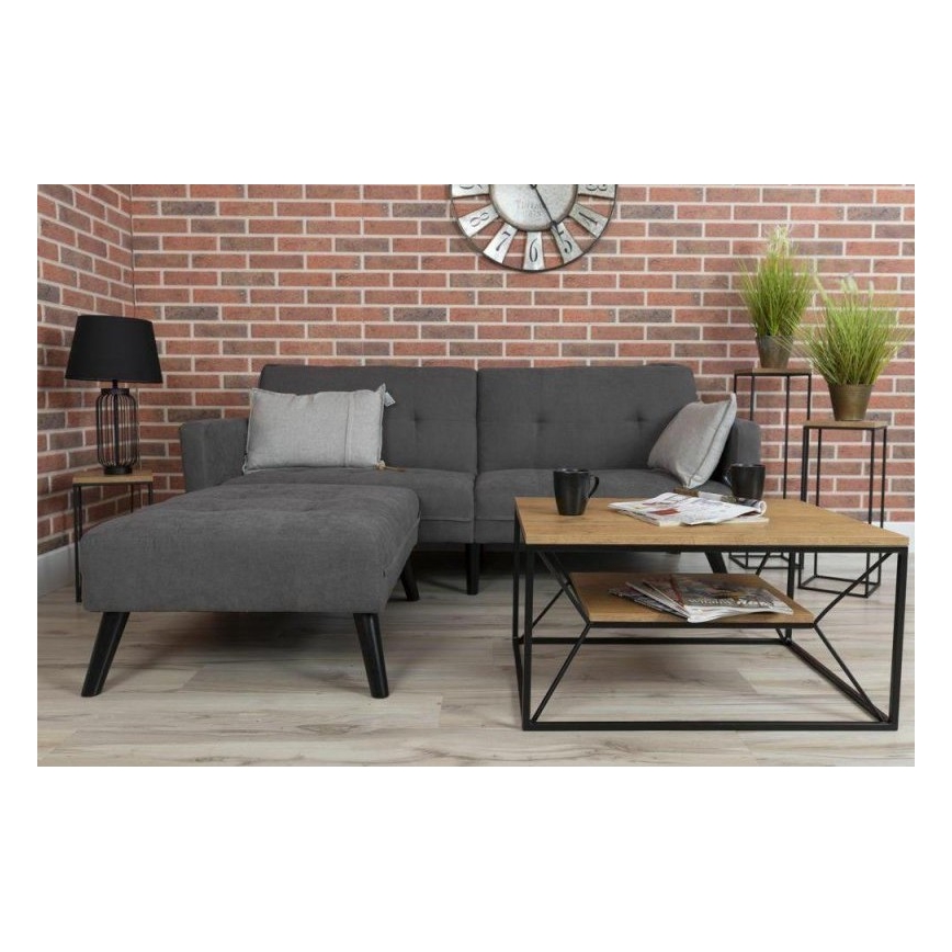 Tavolino basso BASICLOFT 40x80 cm nero/marrone