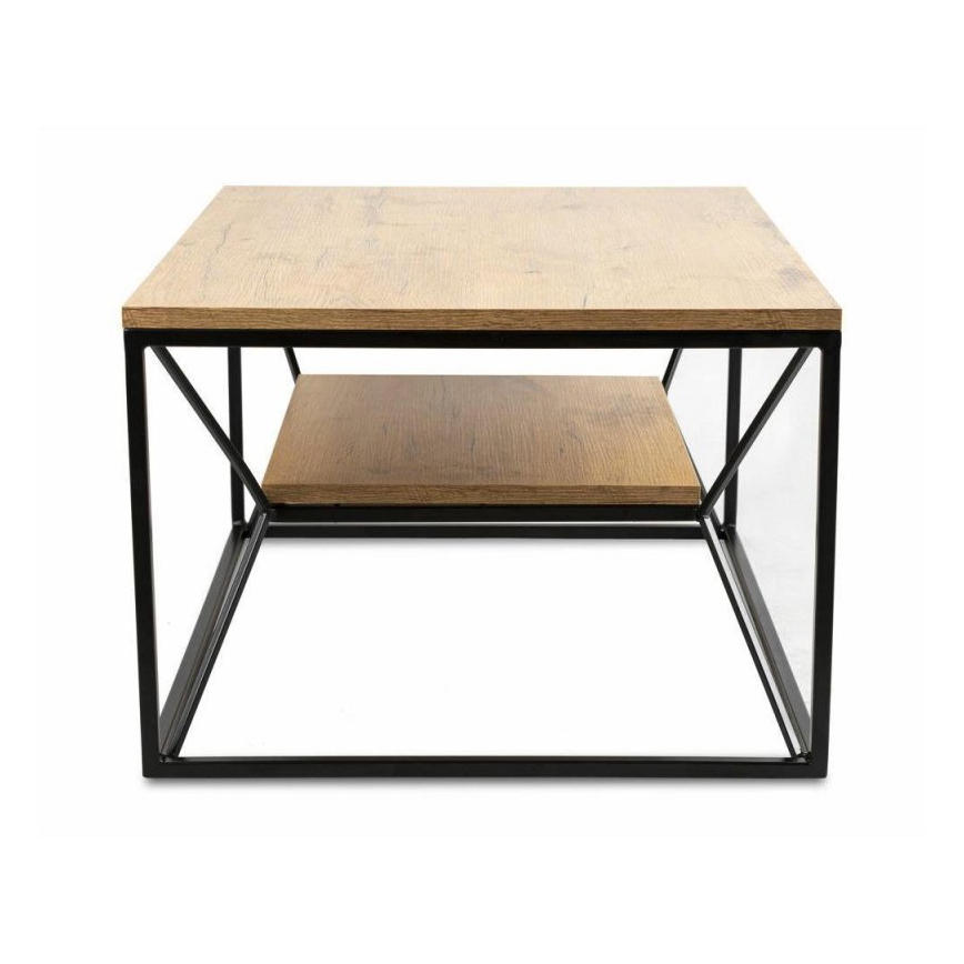 Tavolino basso BASICLOFT 40x80 cm nero/marrone