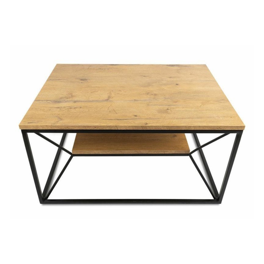 Tavolino basso BASICLOFT 40x80 cm nero/marrone