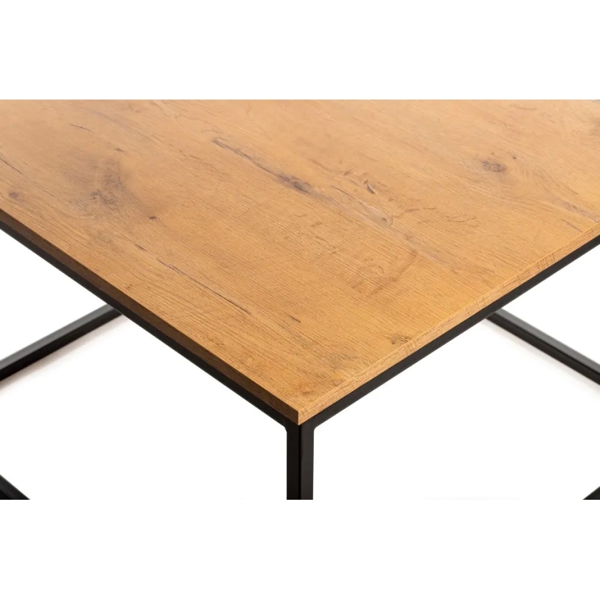 Tavolino basso QUAD 50x80 cm nero/marrone