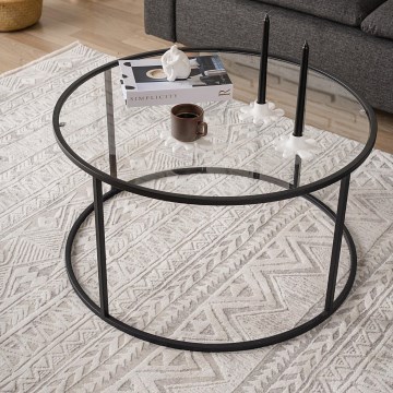 Tavolino BERLIN 45x80 cm nero/limpido