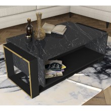 Tavolino BIANCO 40,4x106,4 cm nero/oro