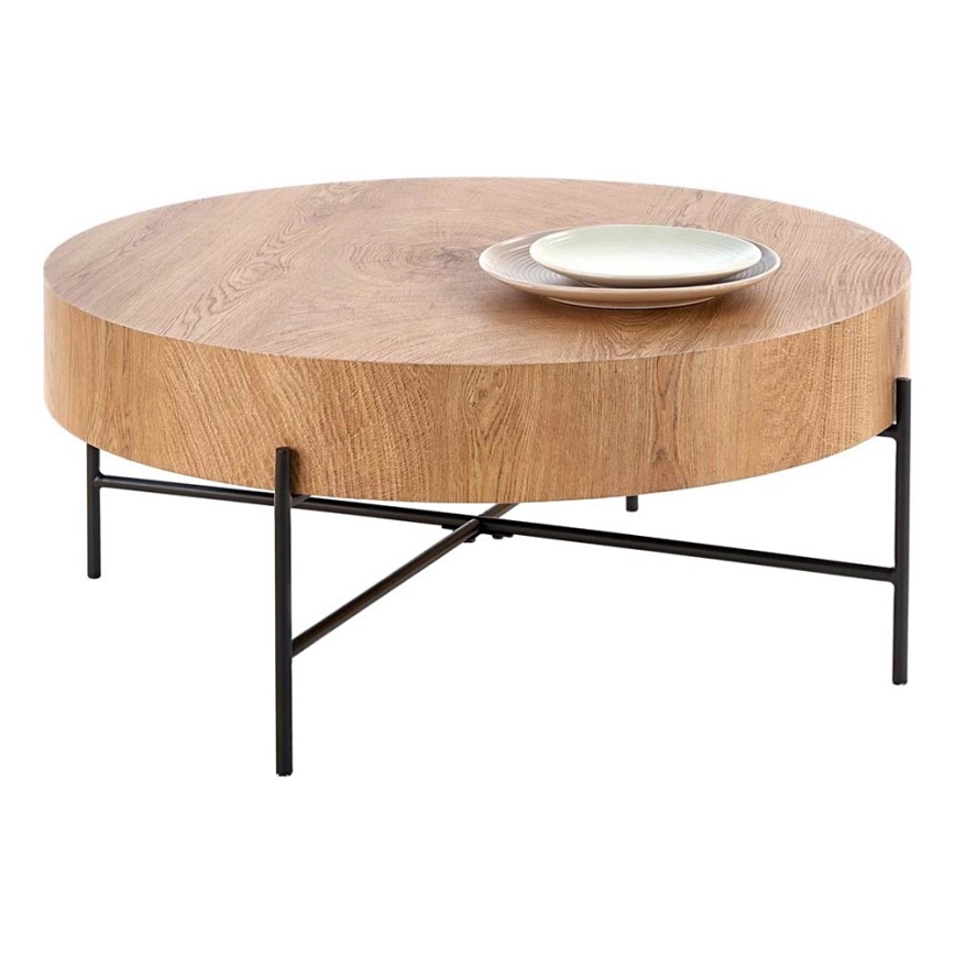 Tavolino BROOKLYN 37x80 cm naturale quercia/nero