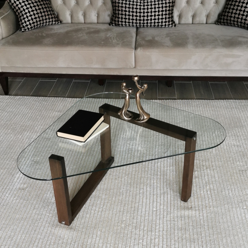 Tavolino CAM 41x96 cm marrone/limpido