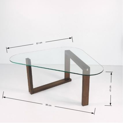 Tavolino CAM 41x96 cm marrone/limpido