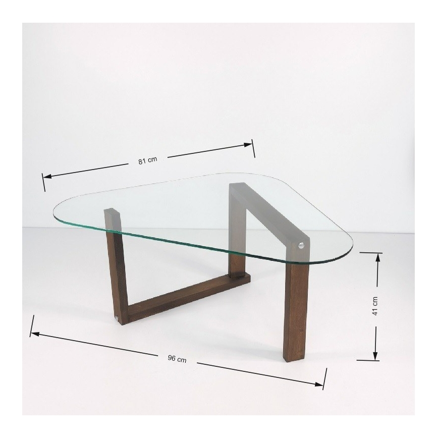 Tavolino CAM 41x96 cm marrone/limpido