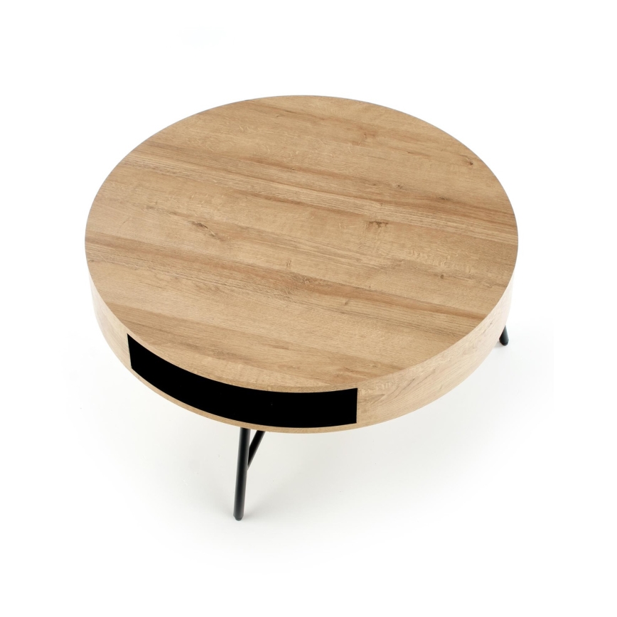 Tavolino CAMILA 41x80 cm oro quercia/nero