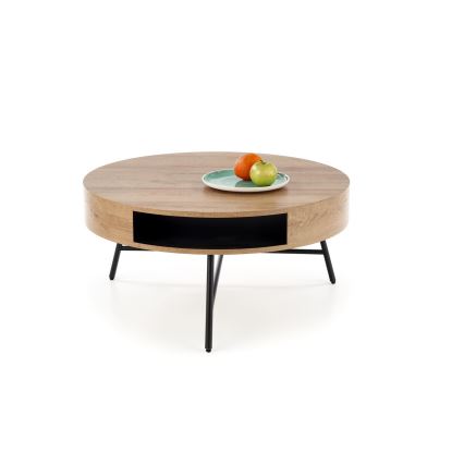 Tavolino CAMILA 41x80 cm oro quercia/nero