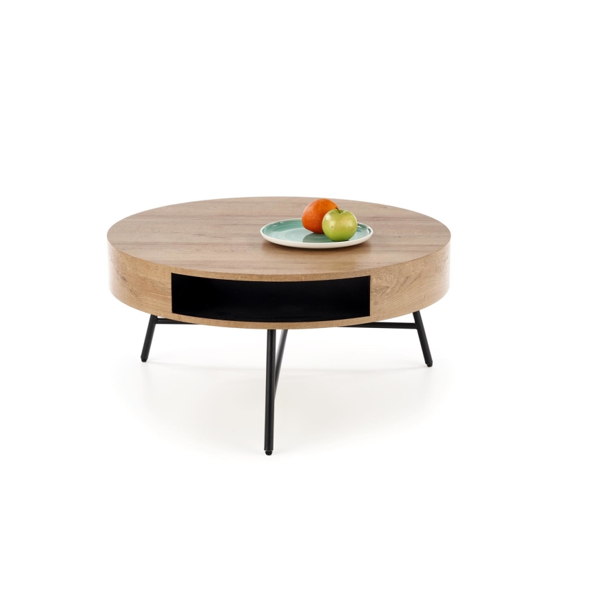 Tavolino CAMILA 41x80 cm oro quercia/nero