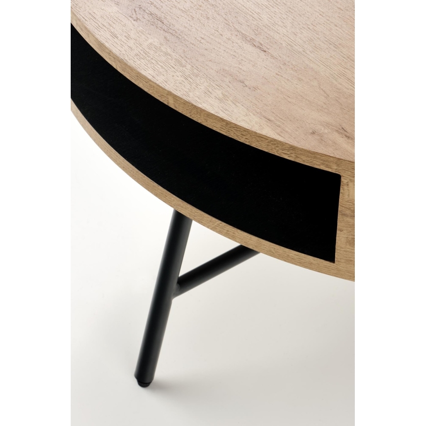 Tavolino CAMILA 41x80 cm oro quercia/nero