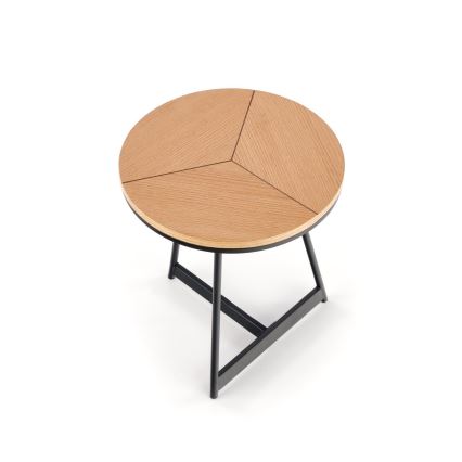 Tavolino CARIDA 49x45 cm nero/quercia