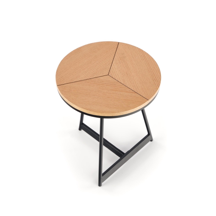 Tavolino CARIDA 49x45 cm nero/quercia