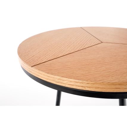 Tavolino CARIDA 49x45 cm nero/quercia