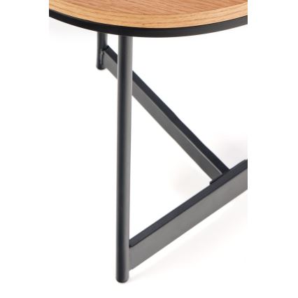 Tavolino CARIDA 49x45 cm nero/quercia
