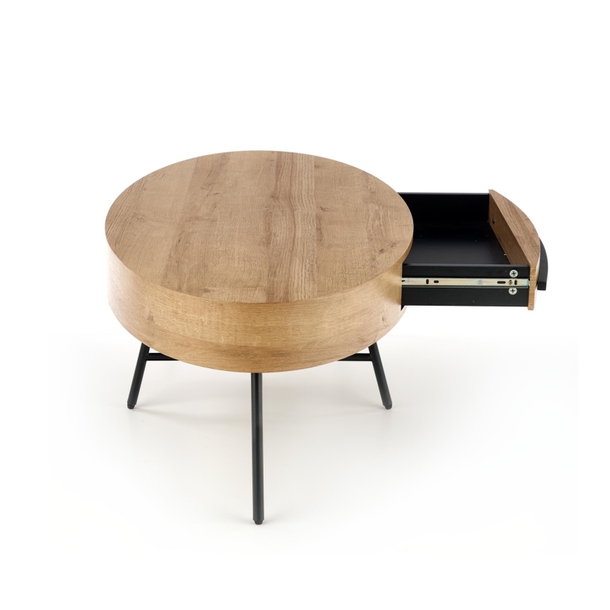 Tavolino con cassetto CAROLINA 41x120 cm oro quercia/nero