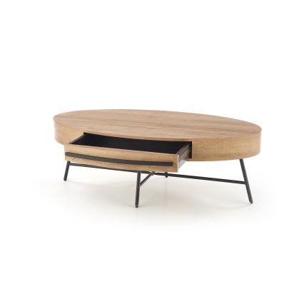 Tavolino con cassetto CAROLINA 41x120 cm oro quercia/nero