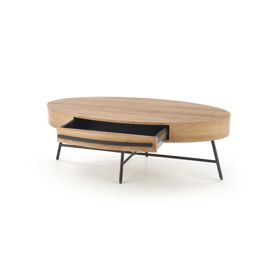 Tavolino con cassetto CAROLINA 41x120 cm oro quercia/nero