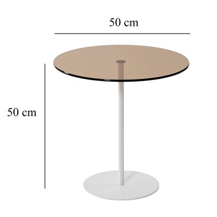 Tavolino CHILL 50x50 cm bianco/bronzo