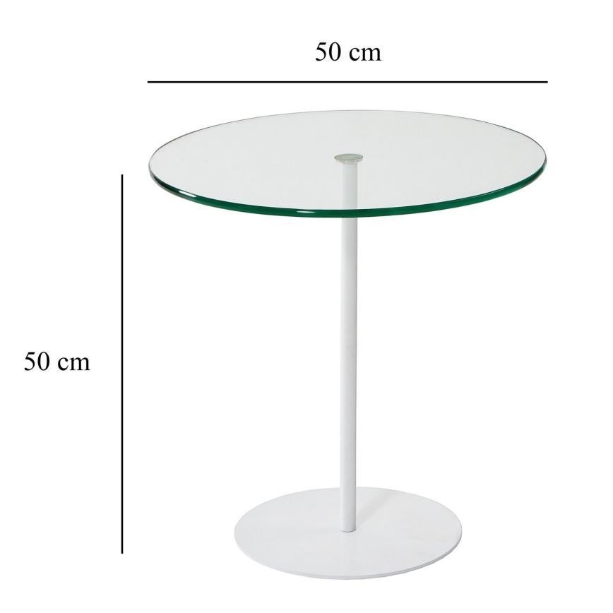 Tavolino CHILL 50x50 cm bianco/limpido