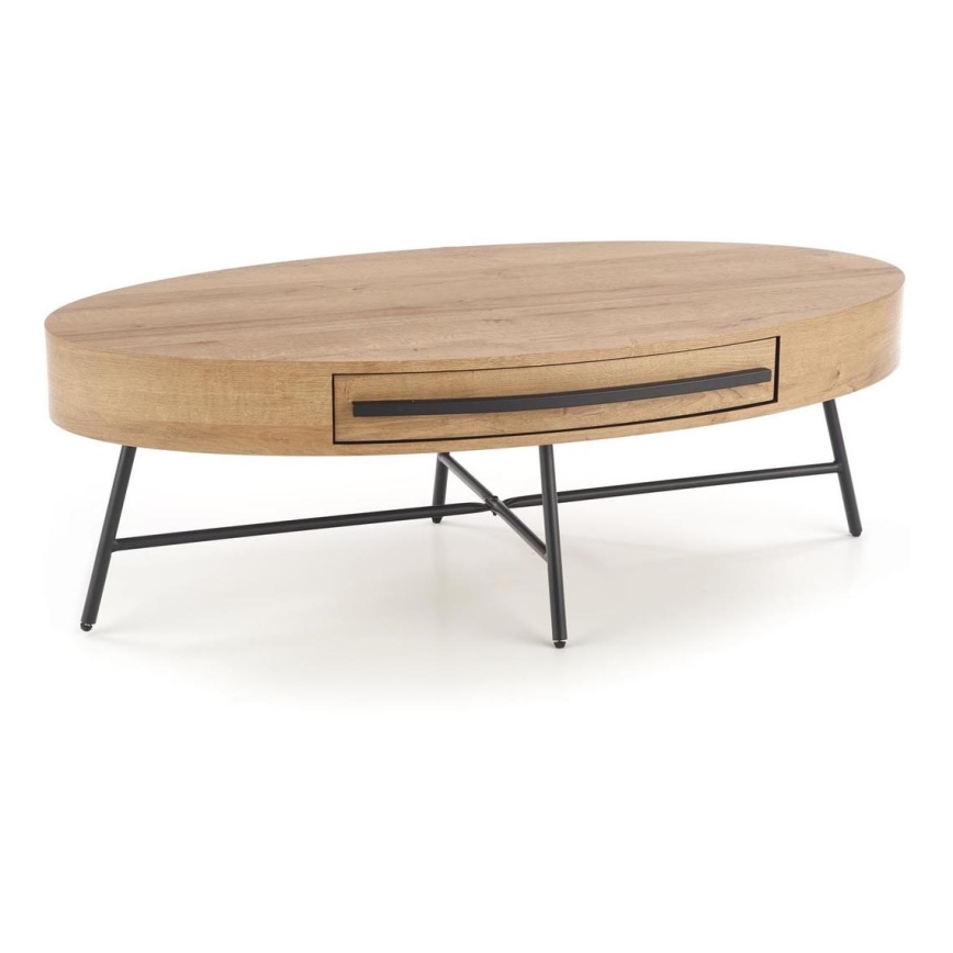 Tavolino con cassetto CAROLINA 41x120 cm oro quercia/nero