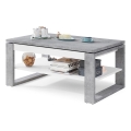 Tavolino con piano sollevabile e ripiano NEA grigio/bianco