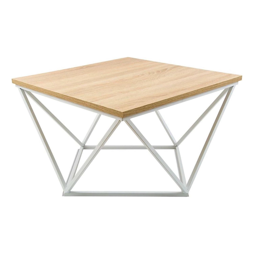 Tavolino CURVED 60x60 cm bianco/beige