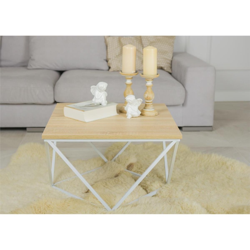 Tavolino CURVED 60x60 cm bianco/beige