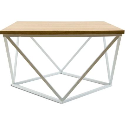 Tavolino CURVED 60x60 cm bianco/beige