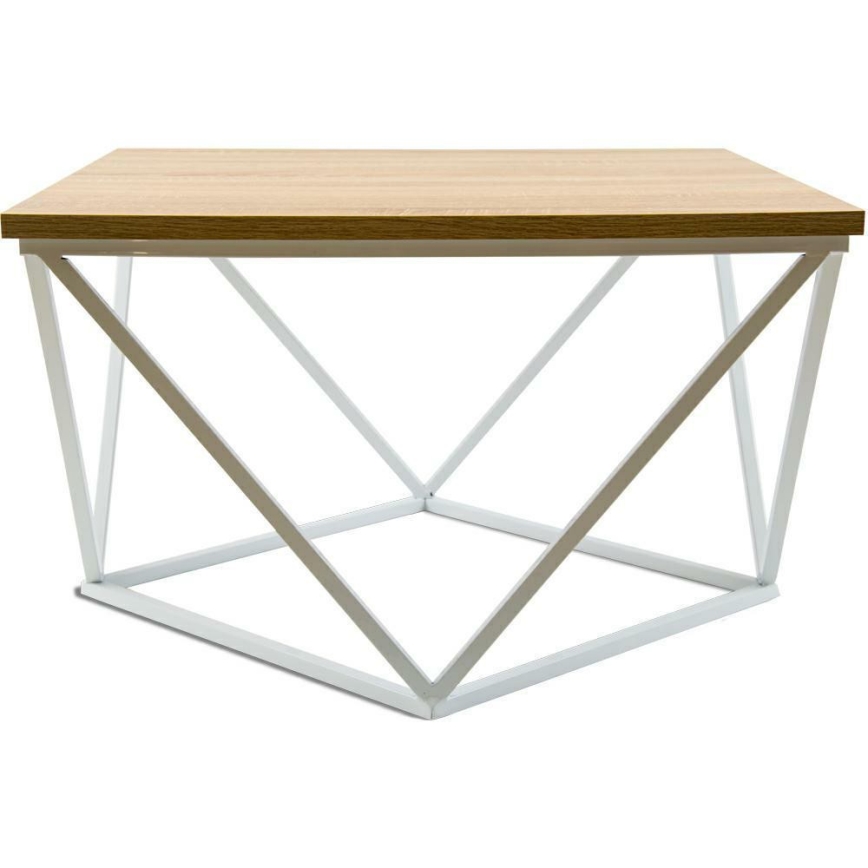 Tavolino CURVED 60x60 cm bianco/beige