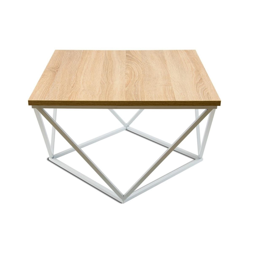 Tavolino CURVED 60x60 cm bianco/beige