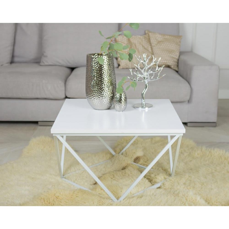 Tavolino CURVED 60x60 cm bianco