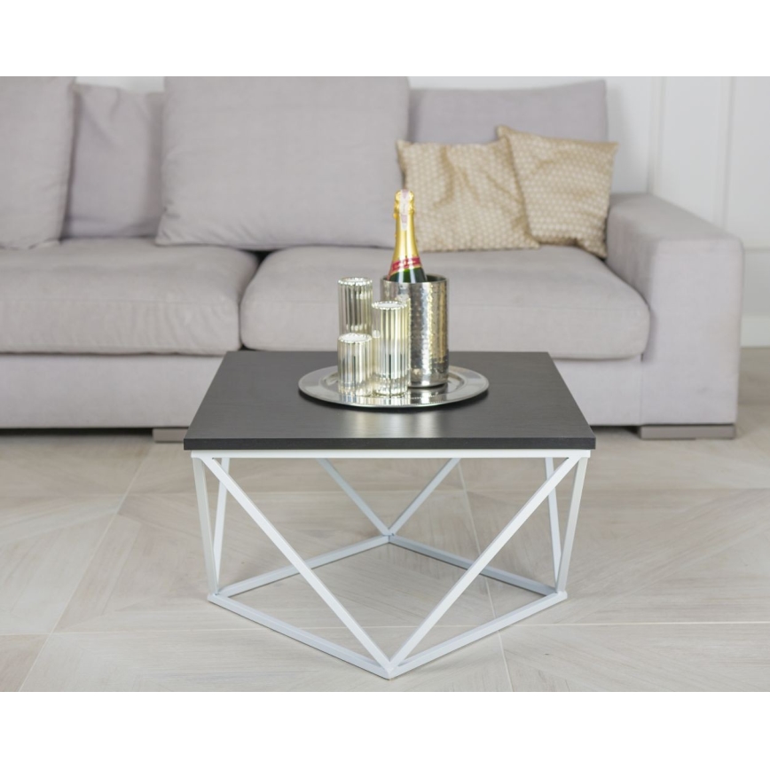 Tavolino CURVED 60x60 cm bianco/nero