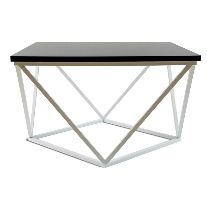 Tavolino CURVED 60x60 cm bianco/nero