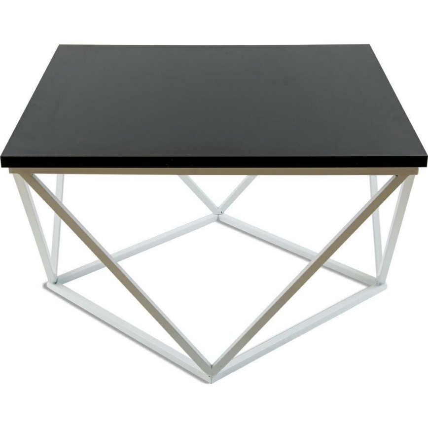 Tavolino CURVED 60x60 cm bianco/nero