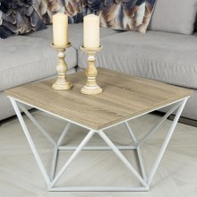 Tavolino CURVED 62x62 cm bianco/marrone