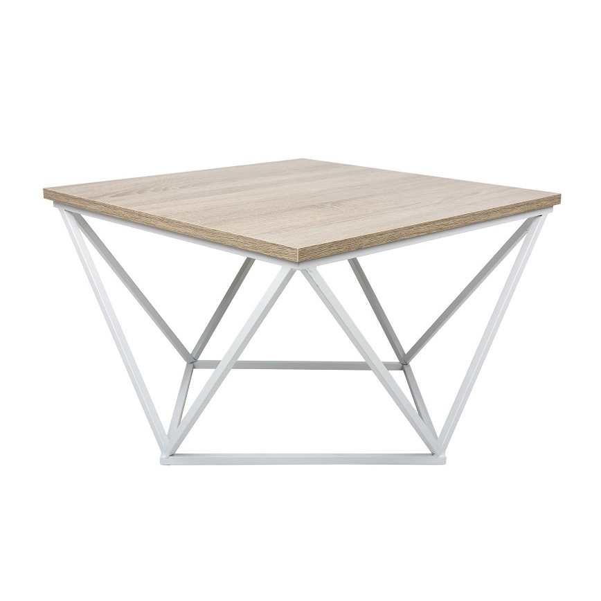 Tavolino CURVED 62x62 cm bianco/marrone
