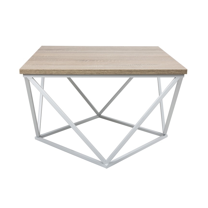 Tavolino CURVED 62x62 cm bianco/marrone