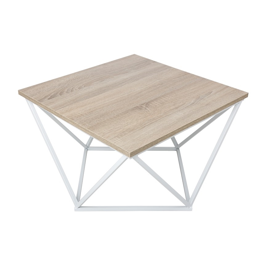 Tavolino CURVED 62x62 cm bianco/marrone