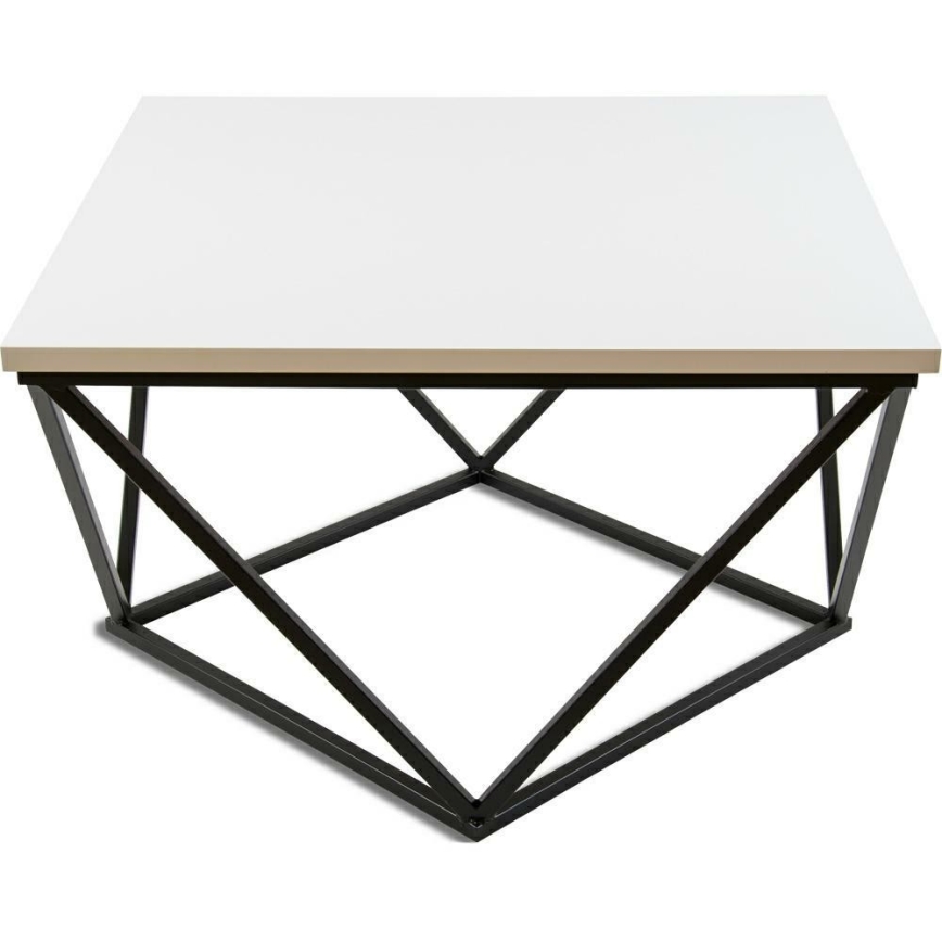 Tavolino CURVO 62x62 cm nero/bianco