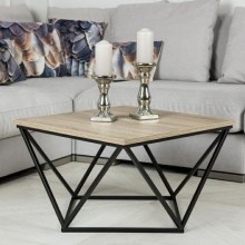 Tavolino CURVO 62x62 cm nero/marrone