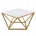 Tavolino CURVO 62x62 cm oro/bianco