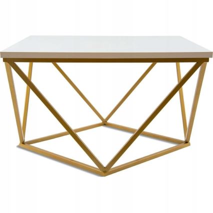 Tavolino CURVO 62x62 cm oro/bianco