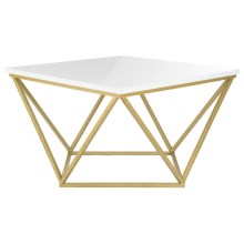 Tavolino CURVO 62x62 cm oro/bianco