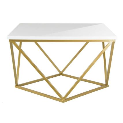 Tavolino CURVO 62x62 cm oro/bianco