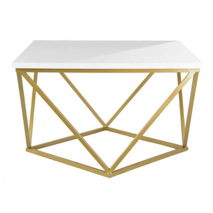 Tavolino CURVO 62x62 cm oro/bianco